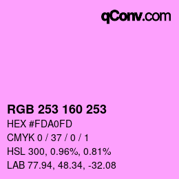 Color code: RGB 253 160 253 | qconv.com