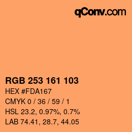 Color code: RGB 253 161 103 | qconv.com