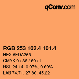 カラーコード: RGB 253 162.4 101.4 | qconv.com