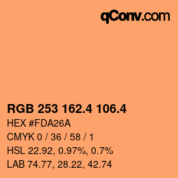 カラーコード: RGB 253 162.4 106.4 | qconv.com