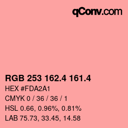 カラーコード: RGB 253 162.4 161.4 | qconv.com