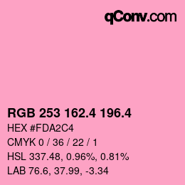 カラーコード: RGB 253 162.4 196.4 | qconv.com