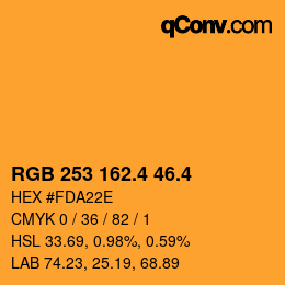 カラーコード: RGB 253 162.4 46.4 | qconv.com