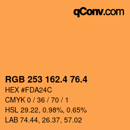 カラーコード: RGB 253 162.4 76.4 | qconv.com