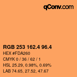 カラーコード: RGB 253 162.4 96.4 | qconv.com