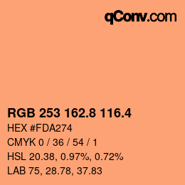 カラーコード: RGB 253 162.8 116.4 | qconv.com