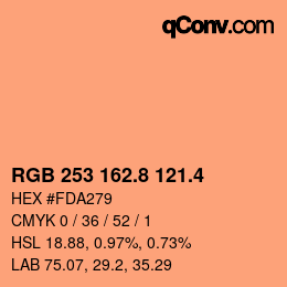 カラーコード: RGB 253 162.8 121.4 | qconv.com