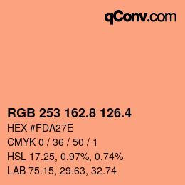 カラーコード: RGB 253 162.8 126.4 | qconv.com