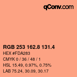 カラーコード: RGB 253 162.8 131.4 | qconv.com