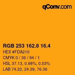 カラーコード: RGB 253 162.8 16.4 | qconv.com