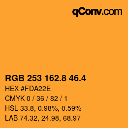 カラーコード: RGB 253 162.8 46.4 | qconv.com