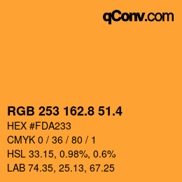 カラーコード: RGB 253 162.8 51.4 | qconv.com