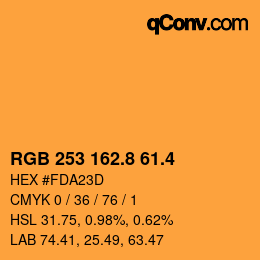 カラーコード: RGB 253 162.8 61.4 | qconv.com