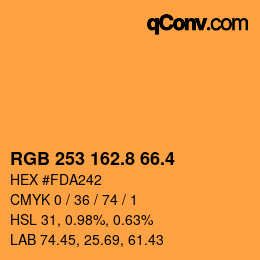 カラーコード: RGB 253 162.8 66.4 | qconv.com