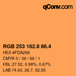 カラーコード: RGB 253 162.8 86.4 | qconv.com