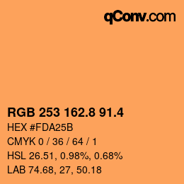 カラーコード: RGB 253 162.8 91.4 | qconv.com