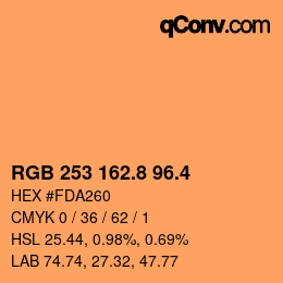 カラーコード: RGB 253 162.8 96.4 | qconv.com
