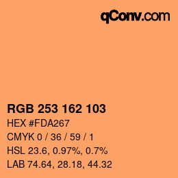 カラーコード: RGB 253 162 103 | qconv.com