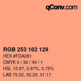 カラーコード: RGB 253 162 129 | qconv.com