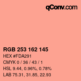 Color code: RGB 253 162 145 | qconv.com