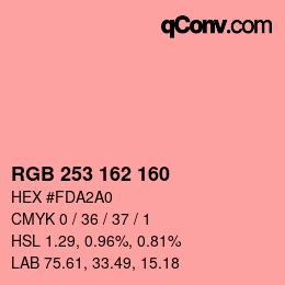 カラーコード: RGB 253 162 160 | qconv.com