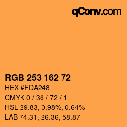 Color code: RGB 253 162 72 | qconv.com