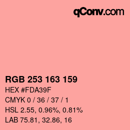 カラーコード: RGB 253 163 159 | qconv.com