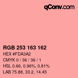 Color code: RGB 253 163 162 | qconv.com