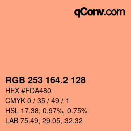 Color code: RGB 253 164.2 128 | qconv.com