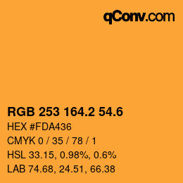 カラーコード: RGB 253 164.2 54.6 | qconv.com