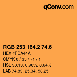 カラーコード: RGB 253 164.2 74.6 | qconv.com