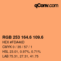 カラーコード: RGB 253 164.6 109.6 | qconv.com