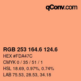 カラーコード: RGB 253 164.6 124.6 | qconv.com