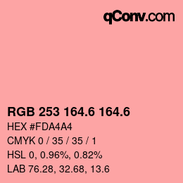 カラーコード: RGB 253 164.6 164.6 | qconv.com