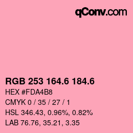 カラーコード: RGB 253 164.6 184.6 | qconv.com