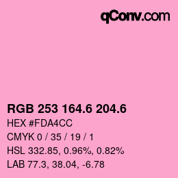 カラーコード: RGB 253 164.6 204.6 | qconv.com