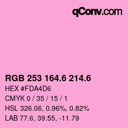 カラーコード: RGB 253 164.6 214.6 | qconv.com