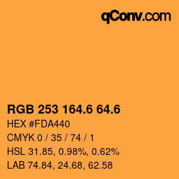 カラーコード: RGB 253 164.6 64.6 | qconv.com