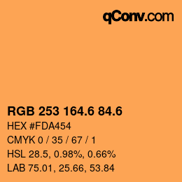 カラーコード: RGB 253 164.6 84.6 | qconv.com