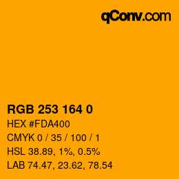 Farbcode: RGB 253 164 0 | qconv.com