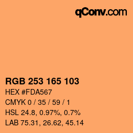 Color code: RGB 253 165 103 | qconv.com