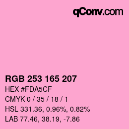 Color code: RGB 253 165 207 | qconv.com