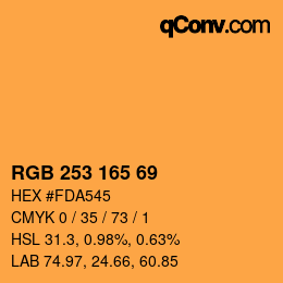 Código de color: RGB 253 165 69 | qconv.com