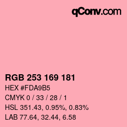 カラーコード: RGB 253 169 181 | qconv.com