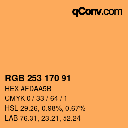Farbcode: RGB 253 170 91 | qconv.com