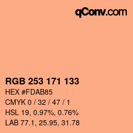 カラーコード: RGB 253 171 133 | qconv.com