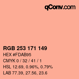 カラーコード: RGB 253 171 149 | qconv.com