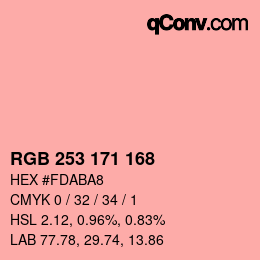 Color code: RGB 253 171 168 | qconv.com