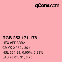 Color code: RGB 253 171 178 | qconv.com