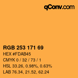 Color code: RGB 253 171 69 | qconv.com